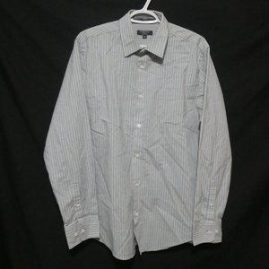 LOGAN HILL | Slim Fit | size 16.5 / 34-35 | Striped Button Down Office Shirt